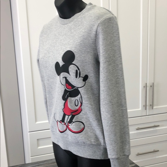 Disney Mickey Mouse Kids Crewneck Sweatshirt | Size Large (10–12) | Heather Grey - Picture 4 of 9